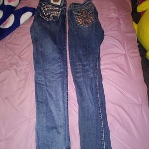 Two pair of l.a idol jeans